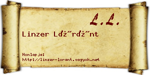 Linzer Lóránt névjegykártya
